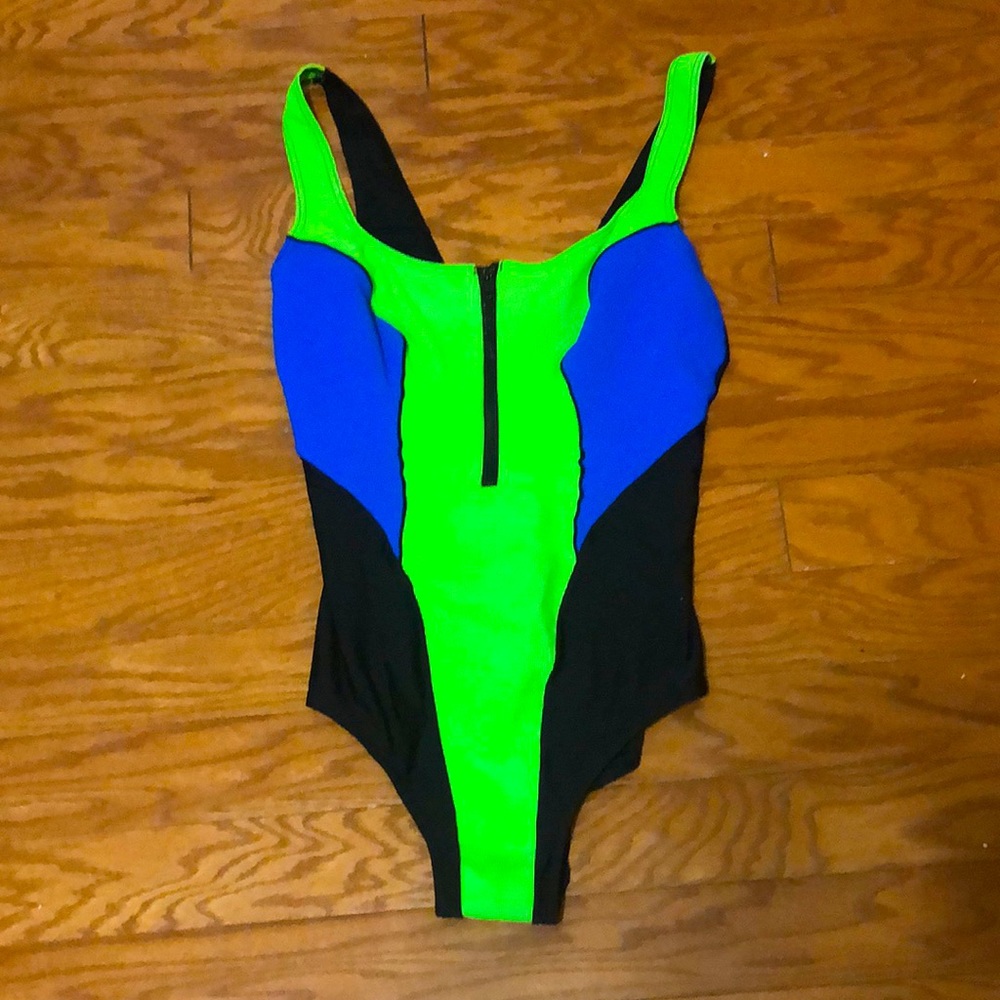 Vintage Swimsuit/ Zipper Breast Area / One Piece
